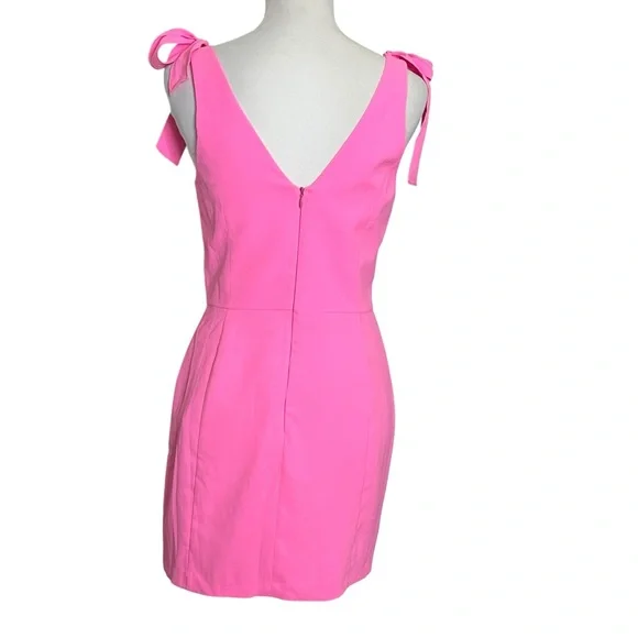 Amanda Uprichard Allora Mini Dress Women’s Small Pink Bow Strap Party - Picture 5 of 9